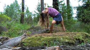 hippy video: Hairy girl masturbating in nature