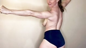 hardbodied video: Fit Milf Flex Muscles Striptease - BunnieAndTheDude