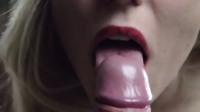 tongue video: Licking dick until he ejaculates into my mouth