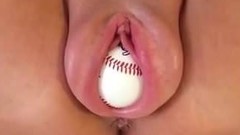 baseball video: Baseball in pumped pussy