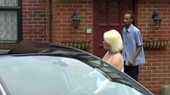 british in public video: Gran in interracial 3way