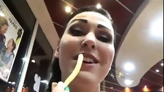 cum eating video: public cum eating