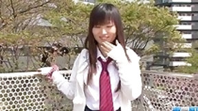 asian school uniform video: Ryo Asaka starts touching her vag in the shower