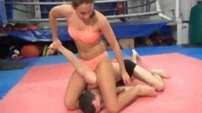wrestling video: Tough dark hair wrestling with submissive dude