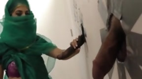 arab and bbc video: Nadia Ali fucked and facialized trough a gloryhole