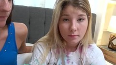 wife in threesome video: Threesome With Wife and Step-Daughter Ends In Deep Creampie!