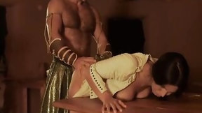 queen video: Blindfolded hairless chap is screwing Kira Queen in the centre of the night, in her abode