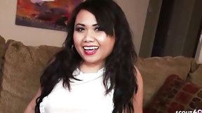 midget video: Dwarf Hispanic Maid seduce to Hard MMF Three-Way Banged!