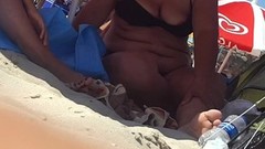 nipple slip video: Mature bikini, nipple slip at beach, nice big tits