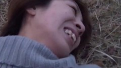 japanese cum video: Playful Japanese babe takes it balls deep in her hairy pussy