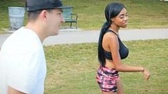 american video: TheRealWorkout - Curvy Ebony Rides White Cock After Workout