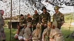 military video: Army chicks give hot blowjob in racy outdoor group sex