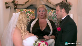 bride video: Curvy BBW bride Samantha 38G My Big Plump Wedding - spanking & cum in mouth
