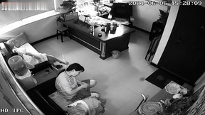 flirting video: TP boss  office flirts with cleaning woman