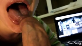 foreskin video: Rubbing Sloppy Foreskin Blowjob And Licking dick Huge cum-Dickforlily