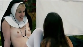 nun video: Naughty nuns are having steamy lesbian sex in the garden