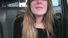 british skank video: Foxy British slut rides the big dick of a taxi driver and swallows