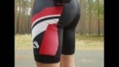 bicycle video: lycra outfit showoff in the woods