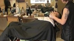 hairdresser video: Lady Barber Face shaving