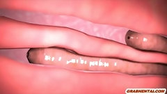 tentacle video: Caught 3D anime ass pussy and mouth drilled by tentacles