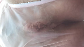 see through video: hairy pussy in nylons