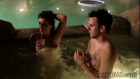jacuzzi video: 2 Horny Couples Fuck In The Jacuzzi In This Swingers Reality