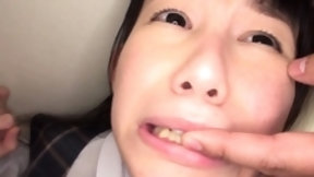 asian teen pov video: Great close up in japanese teen blowjob pov