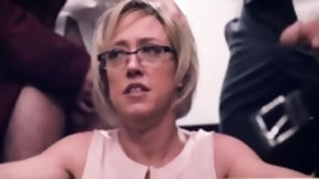 classroom video: Blonde milf teacher gangbanged in classroom