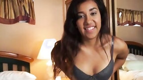 first time latina video: College Hispanic eighteen first time screwed with dad