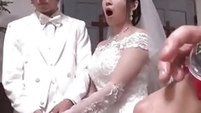 wedding video: Christian Japanese wedding with the busty bride and the brides maid fucked in church