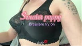 bra video: Sweater Puppies! 3 BLK Vintage style bra try ons!