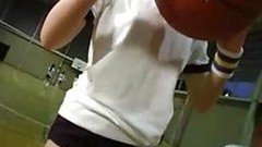 basketball video: Schoolgirl In Training Dress Fingered By The Coach On The Basketball Training