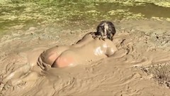 mud video: Sexy Adian Sinks in Clay