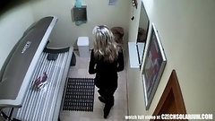 solarium video: Blonde Girl Caught is Solarium