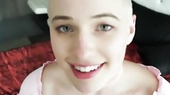 hairless video: Shaved Head Teen Step Daughter Riley Nixon Fucks Daddy while Mother is away