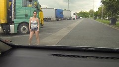 truck video: Real WHORE Picked up Between Trucks and Get Paid for Sex