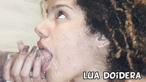 brazilian teen video: Voluptuous slow motion and close up cumshow on my mouth by Jr Doidera