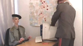 military video: Military officers fucks his sexy secretary on her desk