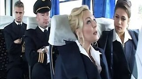 airplane video: Hot stewardess decided to have sex before the end of flight