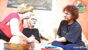 german granny video: German Granny and Old Guy Seduce Mature Neighbour to 3Some