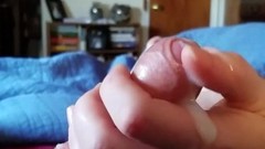 stroking video: Cum explosion after slow and torturous finger strokes