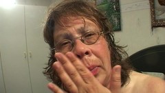close up video: Superb closeup shoot of matured BBW in glasses being throbbed