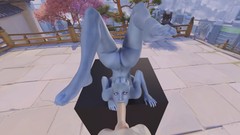 cgi video: Liara upside down blowjob 3D VR 180 SBS