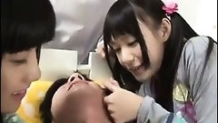 japanese teen video: Beautiful Japanese Sluts Dominating A Guy
