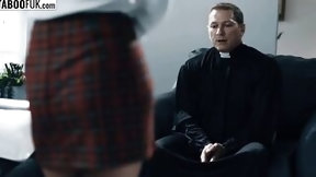 priest video: PERVERTED priest blesses pure 18 year old with his holy cum