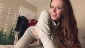pillow video: Your naughty stepsis is a real cock whore! Pillow humping just won't cut it this time!