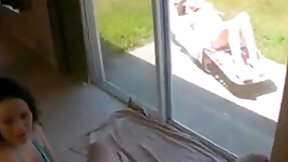 window video: Tasha catches brother jerking behind window to her girlfriend