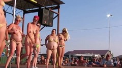contest video: Interesting Amateurs Pole Stripping Contest At A Iowa Biker Rally -Amateurs