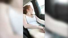 public masturbation video: Risky masturbation into busy gym parking lot, I was sooo