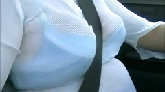 car video: Mature plays in the car
